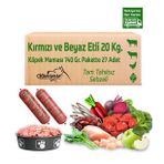 Barf Kırmızı Etli Beyaz Tahılsız Sebzeli 20 Kg 740 Gr 27 Adet Köpek Maması