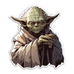 Bargain Max Decals SW Yoda Jedi Master Çıkartma Çıkartma Dizüstü Bilgisayar Araba Dizüstü Bilgisayar 5"x5.5" (Renkli)
