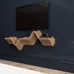 Barida Lumion Modern Duvar Rafı Tv Ünitesi,ahşap Raf Özel Tasarım,lüks Modern Dekorasyon - Teak - 18x42x140