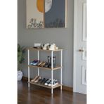Barin Design 3 Raflı Çevir-Tak Beyaz Metal Gövdeli Çok Amaçlı Ayakkabılık ve Organizer Raf | Düzenleyici Raf - Atlantik Çam