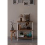 Barin Design 3 Raflı Çevir-Tak Beyaz Telli Metal Gövdeli Çok Amaçlı Mutfak Rafı ve Organizer Raf - Atlantik Çam