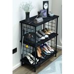 BARIN DESIGN 3 Raflı Metal Telli Çok Amaçlı Ayakkabılık ve Organizer Raf Kolay Kurulumlu, Çevir-Tak Sistem Raf