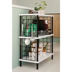 Barin Design 3 Raflı Telli Çevir-Kur Çok Amaçlı Raf Ünitesi | Metal Gövde Mutfak Düzenleyici | Pratik Organizer - Beyaz