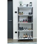 BARIN DESIGN 5 Raflı Çevir-Kur Ayakkabılık Metal Gövde Çok Amaçlı Raf Ünitesi Antre, Balkon, Banyo Uyumlu Dolap