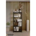 Barin Design 5 Raflı Kitaplık Demir Profil Modern Iskandinav Çalışma Odası Ofis Salon Kitaplığı Evrak Rafı Metal - Antrasit