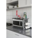 Barin Design Çevir Kur Beyaz Demir Metal Askılı | Mutfak Tezgah Üstü Mikro Dalga Rafı | Çok Amaçlı Organizer Raf - Antrasit