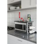 Barin Design Çevir Kur Beyaz Demir Metal Askılı | Mutfak Tezgah Üstü Mikro Dalga Rafı | Çok Amaçlı Organizer Raf