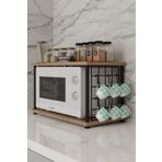 BARIN DESIGN Çevir Kur Metal Telli Mikrodalga Üstü Raf Baharatlık Askılı Çok Amaçlı Mutfak Organizer
