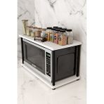 BARIN DESIGN Çevir Kur Mutfak Tezgah Üstü Mikrodalga Rafı Çok Amaçlı Organizer Stand Baharatlık Raf Sistemleri Çam