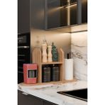 Barin Design Mutfak Düzenleyici Raf ,Baharatlık, Kağıt Havluluk , Kahve Köşesi Standı, Peçetelik Tezgahüstü Raf - Atlantik Çam