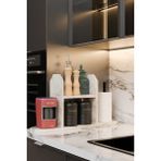 Barin Design Mutfak Düzenleyici Raf ,Baharatlık, Kağıt Havluluk , Kahve Köşesi Standı, Peçetelik Tezgahüstü Raf - Beyaz Mermer