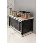 Barin Design Mutfak Tezgah Üstü Mikrodalga Rafı Çok Amaçlı Düzenleyici Organizer Stand Raf Sistemleri Baharatlık - Beyaz Mermer