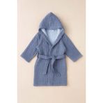 Barine Cocoon Pamuk Muslin Çocuk Bornozu Lacivert - Cappuccino - 4 - 5 Yaş