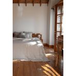Barine Cozy Arkası Peluşlu Pamuk Yatak Örtüsü Bej - Gri - 240 x 260 cm