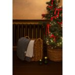 Barine Cozy Dekoratif Dikişli Arkası Peluşlu Koltuk Şalı Battaniye Gri - Siyah - 130 x 170 cm