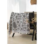 Barine Marrakech Pamuk Peştamal Gri / Siyah 90x160 - Keseli