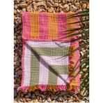Barine Striped Gauze Pamuk Peştamal Pembe 90 x 175 - 90 x 175 cm