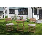 Barış Ahşap Ahşap Katlanır 2 Kişilik Minderli Masa Sandalye Seti Balkon Bahçe Teras Masa Sandalye Takımı - 50x50 - Ceviz