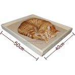 Barış Dizayn Doğal Ahşap Ortopedik Wellsoft Peluş Kedi Yatağı Yer Yatağı 40X50CM (2 Renk) - Kahverengi