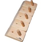 Barış Dizayn Doğal Ahşap Tekli Mini Askılık Çok Amaçlı Dolap Duvar Askısı (5li Set) - Kahverengi