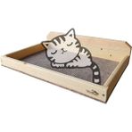 Barış Dizayn Duvara Monte Doğal Ahşap Kedi Yatağı Eko Tırmalama Halı Kaplamalı (8kg Kapasiteli) - 30 x 40 cm