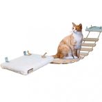 Baris Dizayn Pelus Basamakli Kedi Koprusu Pelus Raf Duvar Kedi Yolu Parkur Bej (130Cm)