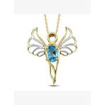 Barış Meleği Mavi Topaz Taşlı Kolye (Mikail)
