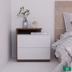 Barisbo Design Komodin 2'Li Kulpsuz Bas Açlı - Ahşap - Beyaz