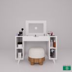 Barisbo Design Makyaj Masası Bölmeli Ve Açık Raflı - Beyaz