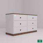 Barisbo Design Şifonyer 6 Çekmeceli Geniş Depolama Alanına Sahip - Beyaz - Ahşap