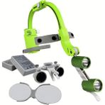 Barishan Barışhan Medikal Dr. Kim Dental 5w Yeşil Renkli Işıklı Kafa Lambalı 3.5X Büyüteç Binocular Loupe 5W Işıklı Cerrahi ve Dental LED Aydınlatmalı Büyüteç - 1 Adet