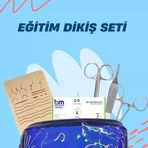 Barışhan Medikal 32C15 Eğitim Dikiş Seti -1 Çantalı Seyahat Öğrenci Asistan Seti Dikiş Pedli 3 Parça Dikiş El Aleti 2/0 Yuvarlak İğne İplik Okul Eğitim Seti