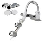 Barışhan Medikal Dr. Kim Dental 5w Gri Renkli Işıklı Kafa Lambalı 2.5X Büyüteç Binocular Loupe 5W Işıklı Cerrahi ve Dental LED Aydınlatmalı Büyüteç