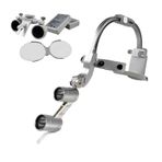 Barışhan Medikal Dr. Kim Dental 5w Gümüş Renkli Işıklı Kafa Lambalı 3.5X Büyüteç Binocular Loupe 5W Işıklı Cerrahi ve Dental LED Aydınlatmalı Büyüteç
