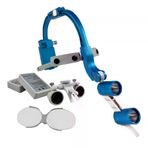 Barışhan Medikal Dr. Kim Dental 5w Mavi Renkli Işıklı Kafa Lambalı 2.5X Büyüteç Binocular Loupe 5W Işıklı Cerrahi ve Dental LED Aydınlatmalı Büyüteç