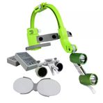 Barışhan Medikal Dr. Kim Dental 5w Yeşil Renkli Işıklı Kafa Lambalı 2.5X Büyüteç Binocular Loupe 5W Işıklı Cerrahi ve Dental LED Aydınlatmalı Büyüteç