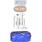 Barışhan Medikal Eğitim Dişçi Dikiş Seti -2 Çantalı Seyahat Diş Hekimi Öğrenci Asistan Seti 3lü Dental Set Çene Modeli 3lü Dikiş El Aleti 3/0 Yuvarlak Iğne Iplik Okul Eğitim Seti - Renkli - standart