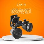 Barışhan Medikal Hiperlupa 2.5x-R Siyah Doktor Büyüteç Gözlük Üstü Klip Değişen Pupil Mesafeli Büyük Mercek Dental Eğitim Loupe - büyüteç klipsli