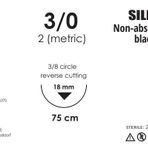 Barışhan Medikal MikroTurCU Tekli Dikiş İğne İplik İpek 3/0 Ters Keskin 3/8 18mm 75cm Tek İğne Mikrocerrahi Eğitim Materyali