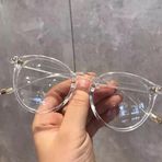 Barışhan Medikal Unisex Yuvarlak Şeffaf Kemik Gözlük Hafif Şeffaf Gözlük Modern Tarz Optik Cam Uyumlu Yuvarlak Gözlük