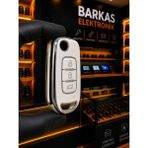 Barkas Elektronik Clio 5 Megane 4 Captur Taliant Express Kadjar Symbol Nano Anahtar Kılıfı Beyaz Gümüş - Beyaz - Gümüş