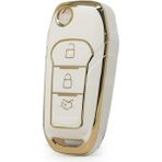 Barkas Elektronik Ford Puma Anahtar Kılıfı Beyaz Gold - Siyah - Kırmızı