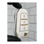 BARKAS ELEKTRONİK Peugeot 208 308 408 508 2008 3008 5008 Far Göstergeli Smart Nano Anahtar Kılıfı Beyaz Gold