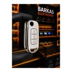 BARKAS ELEKTRONİK Renault Clio 5 Megane 4 Captur Taliant Express Kadjar Symbol Sustalı Nano Anahtar Kılıfı Beyaz Gümüş