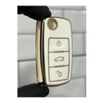 BARKAS ELEKTRONİK Skoda Octavia Fabia Superb Yeti Citigo Rapid Sustalı Nano Anahtar Kılıfı Beyaz