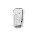 BARKAS ELEKTRONİK Skoda Superb Kodiaq Keyless Go Nano Anahtar Koruma Kılıfı Beyaz Gümüş
