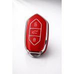 Barkas Elektronik Togg T10X T10F Uyumlu 3 Butonlu Anahtar Koruma Kılıfı Kırmızı Gümüş