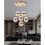 Barkın 6'Lı 40 Watt Yuvarlak Gold Ledli Modern Salon Avize