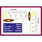 Barkod Etiketi Termal Kuşe 250 Sarım 100x150