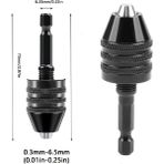 BarkoFix 1 Adet Şarjlı Mini Matkap Mandreni 65MM Bits Saplı Mini Mandren Matkap Ucu 0,3-6,5 mm - Siyah